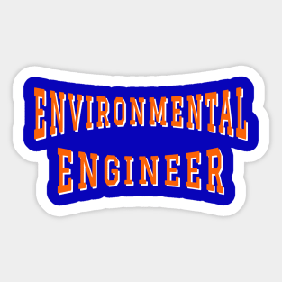 Environmental Engineer in Orange Color Text Sticker